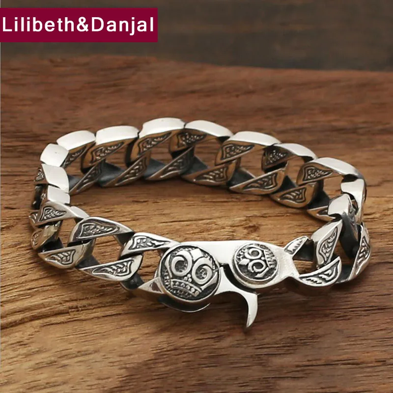 Мужской браслет из серебра 925 пробы с пружинной застежкой|bangles for men|sterling silver bracelet925