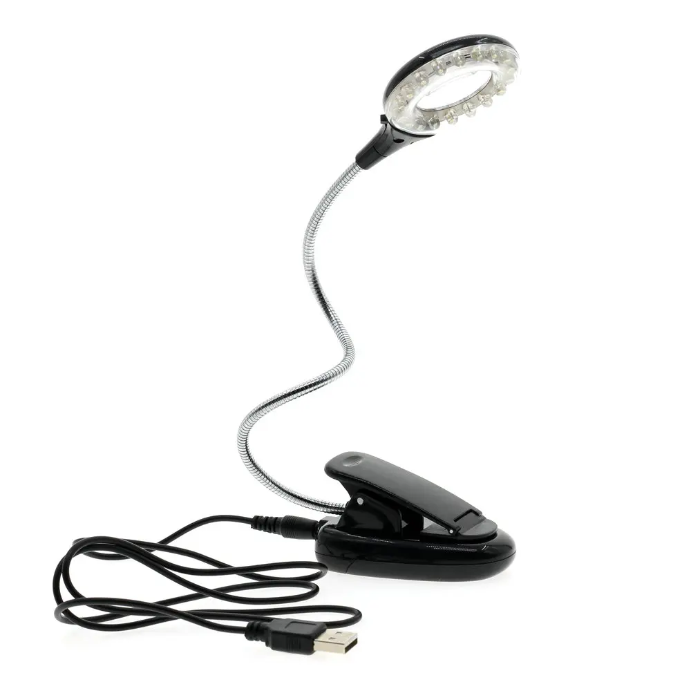 USB Clip Light Светодиодный светильник-Книга 18 светодиодный s USB/USB с зажимом Гибкая Настольная лампа DC5V с лупой для чтения рабочего освещения - Испускаемый цвет: USB Clip Light
