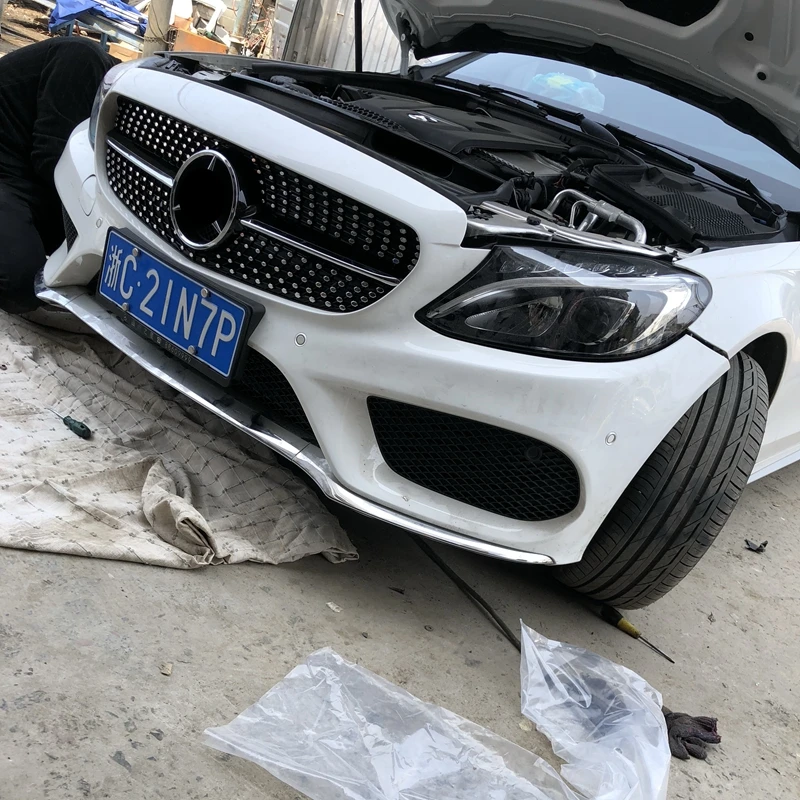 W205 Алмазный Стиль передняя сетка гоночный гриль решетка для Mercedes-Benz Новый c-класс