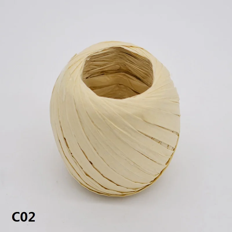 C02 1 шт. 20 м/рулон DIY рафия ленточный шнур веревка для упаковки ладони бумажный канат Подарочная коробка Упаковка Свадебные украшения для вечеринки Cinta Rafia 6Z - Цвет: C02