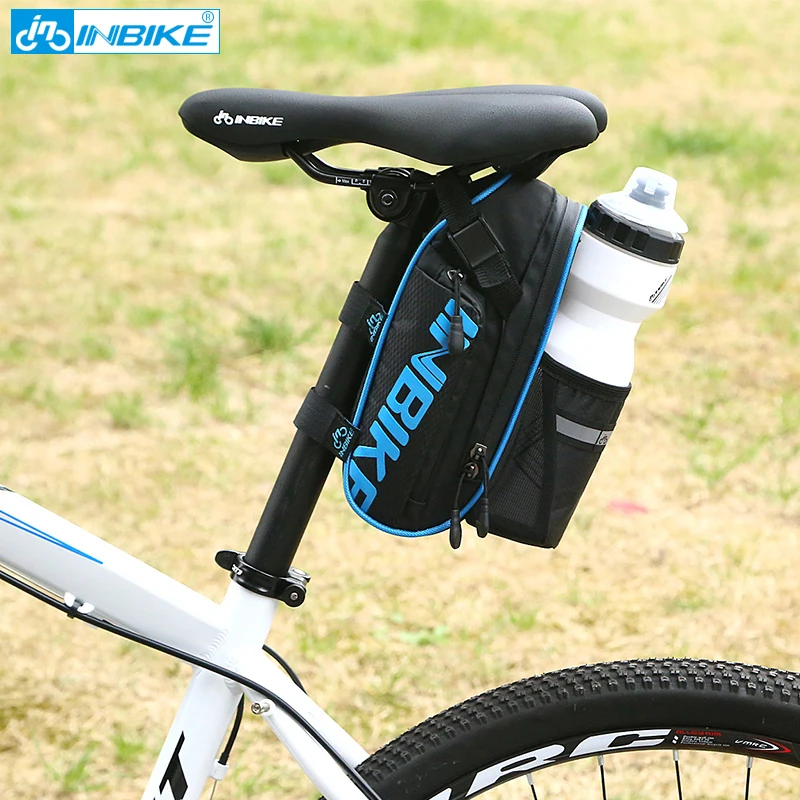 INBIKE велосипедная седельная сумка с карманом для бутылки воды, Водонепроницаемая MTB велосипедная задняя Сумка, велосипедная задняя седельная сумка SX510