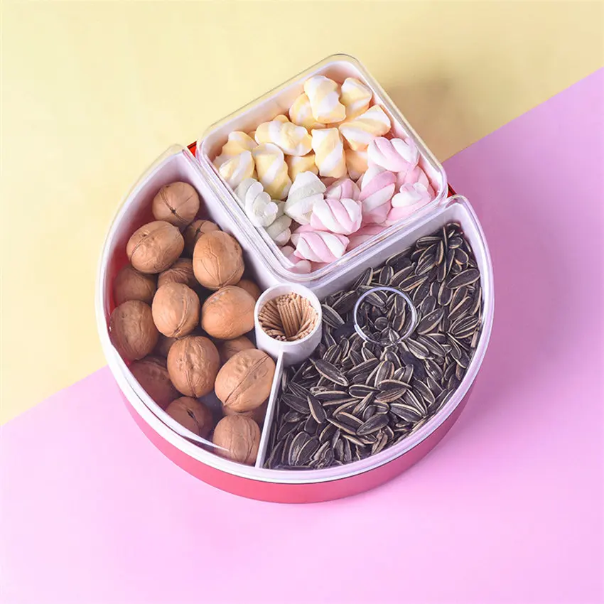 Цветочный дизайн, коробка для хранения, коробка для закусок, конфет, органайзер для ювелирных изделий, косметическая твердая коробка для хранения фруктов, пластиковый лоток - Цвет: D