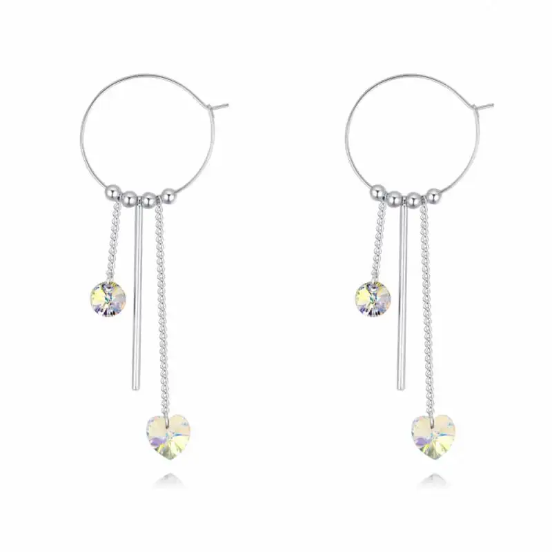 TRACYSWING Element брендовые настоящие Австрийские кристаллы модные серьги с сердцем для