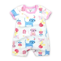 baby girl clothes summer newborn romper overalls children short sleeve cotton print infant boy clothing 1pcs 6 24months
