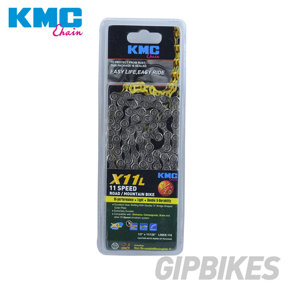 Велосипедная цепь KMC X8 X9 X10 EPT X9L X10L X11LBike chain 9S 10S 11S Gold для MTB/шоссейного велосипеда fo