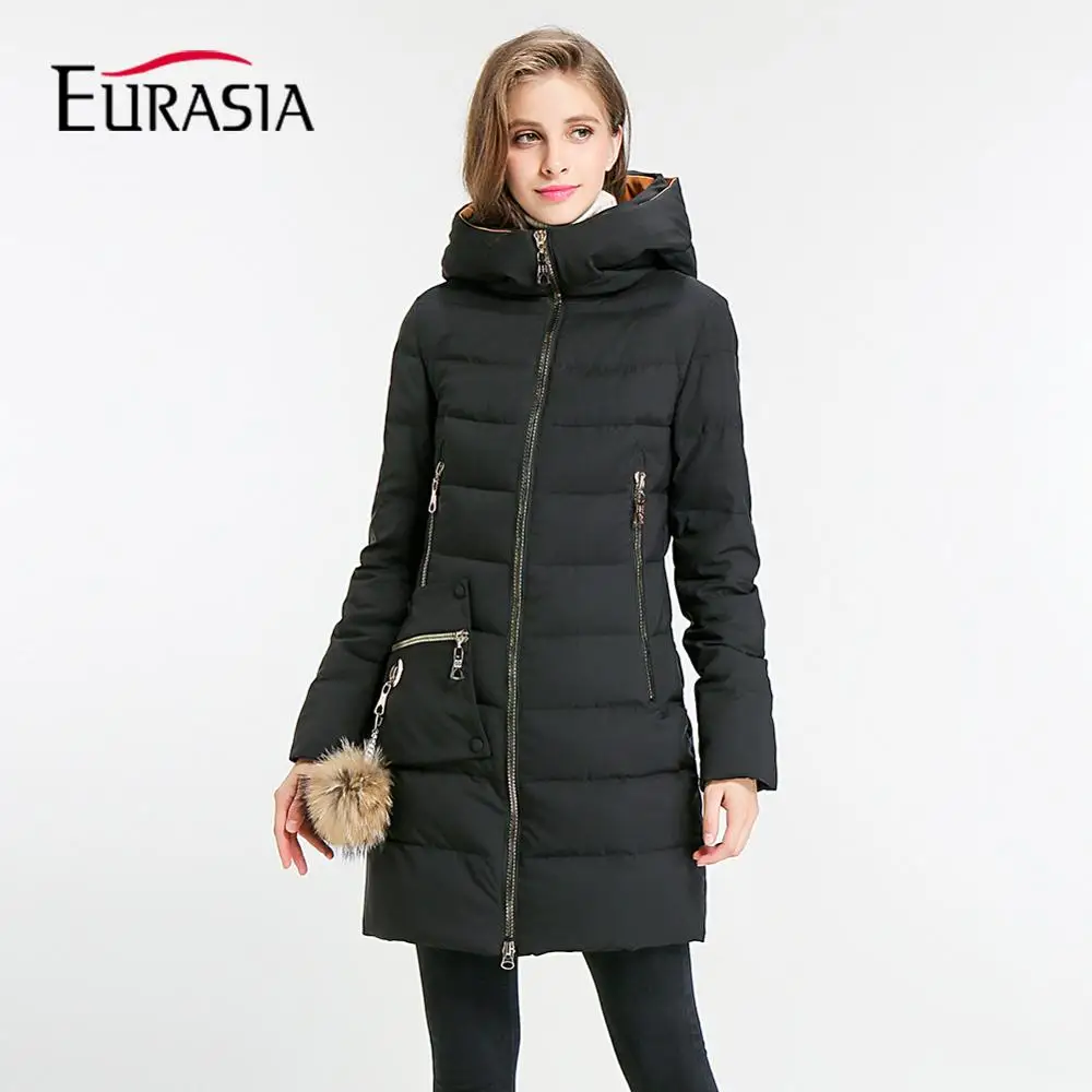 Евразии 2017 новое поступление зимнее пальто Для женщин Куртка Верхняя одежда с