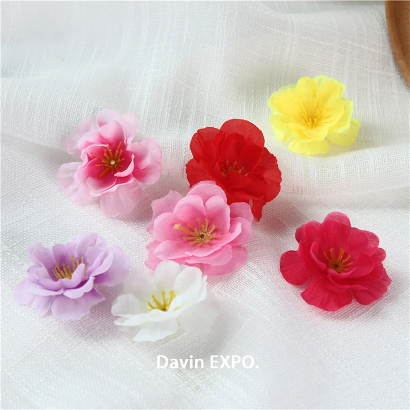 

Yoshiko 100Pcs Artificial Fabric Peach Blossom Flowers for Wedding Christmas tree Gift DIY home Decoration fake flowers