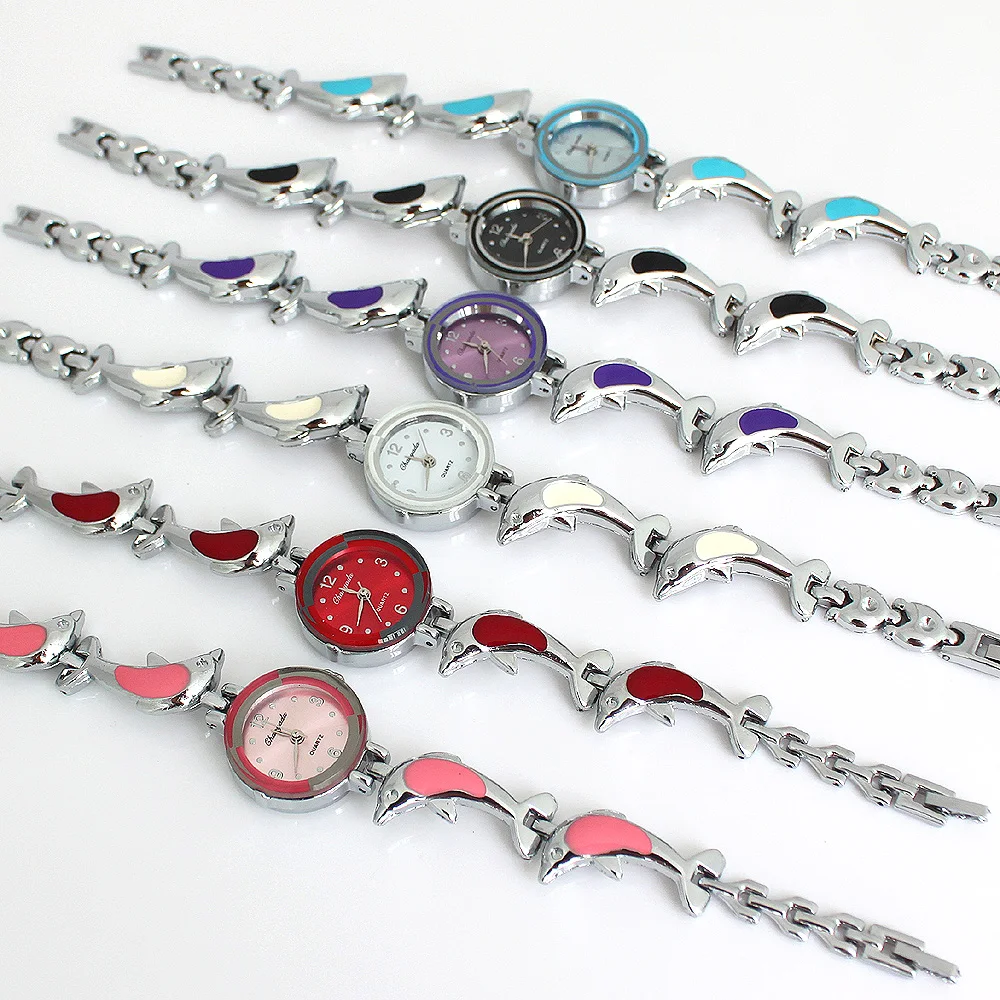 Новые модные изысканные Женские кварцевые наручные часы в стиле дельфинов со