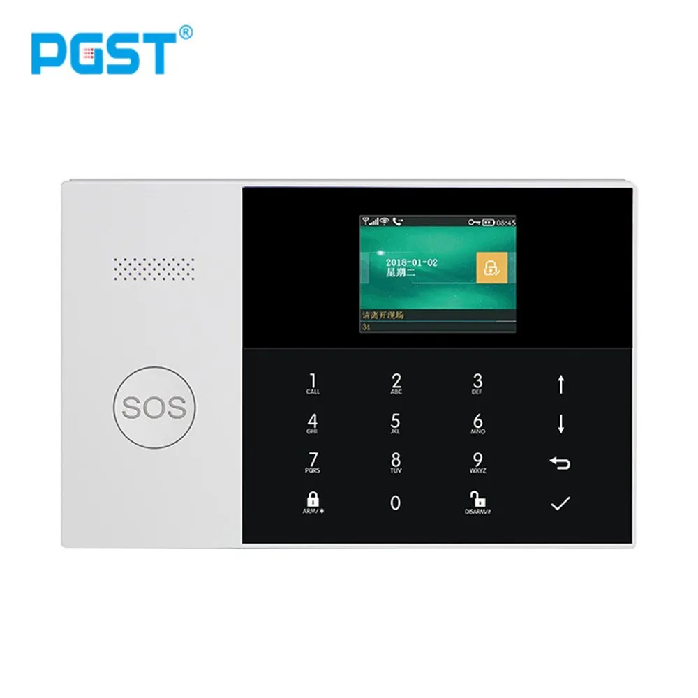 Армейский зеленый PGST 433 МГц беспроводная сенсорная ЖК-клавиатура wifi GSM GPRS домашняя охранная сигнализация приложение сирена с дистанционным управлением RFID карта снятие с охраны - Цвет: Армейский зеленый