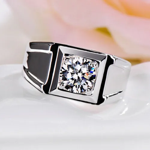 5 мм Ширина 0.5Ct круглое кольцо с натуральным косынком синтетический человек