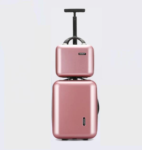 CARRYLOVE 16 дюймов маленький Дорожный чемодан, набор, сумка на колесиках, abs, ручная сумка для багажа на колесиках - Цвет: a set