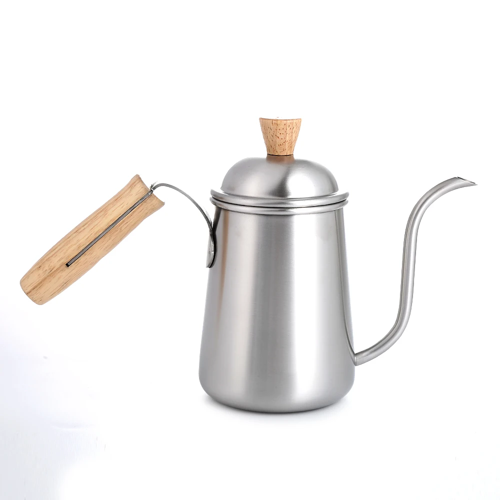 

Realand Premium Stainless Steel 650ml Pour Over Coffee Maker Kettle Drip Pot Gooseneck 6MM Spout with Wooden Handle Cap