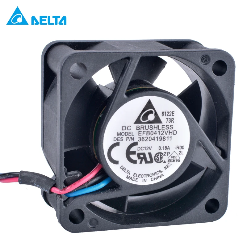 Вентилятор DELTA EFB0412VHD 4 см 40 мм 4020 40x40x20 12 В 0 18 А двойной шариковый подшипник большой