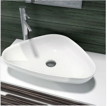 Triangular bathroom solid surface stone counter top sink fashionable wash basin RS38206 | Обустройство дома