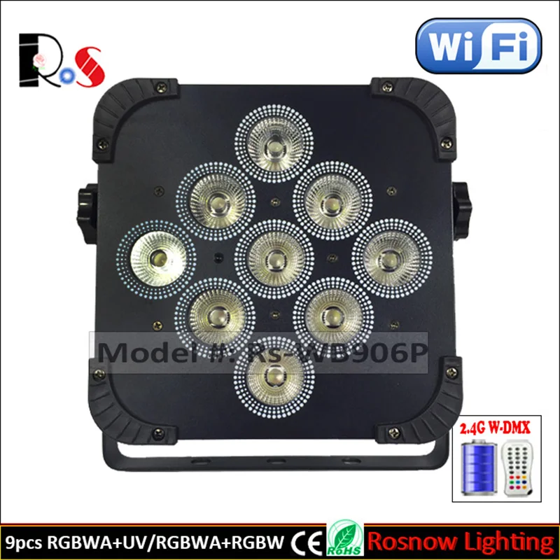 20 шт./2 зарядных футляра с питанием от аккумулятора беспроводной dmx 5 в 1 led uplight RGBWA