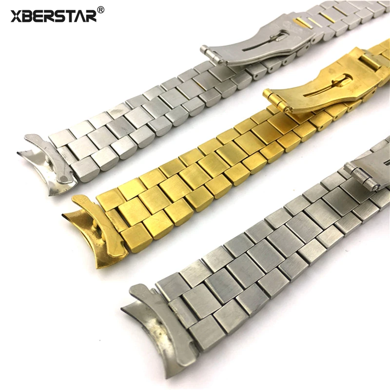 XBERSTAR 20 мм золотые и серебряные часы ремешок из прочной нержавеющей стали