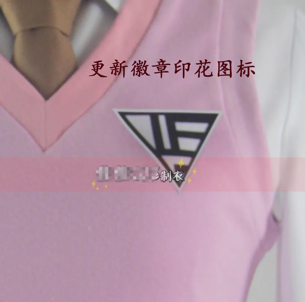 

Anime!New Danganronpa V3 Figure Akamatsu Kaede JK Uniform Suit Note Printing Cosplay Costume shirt+tie+sweater+skirt+stockings