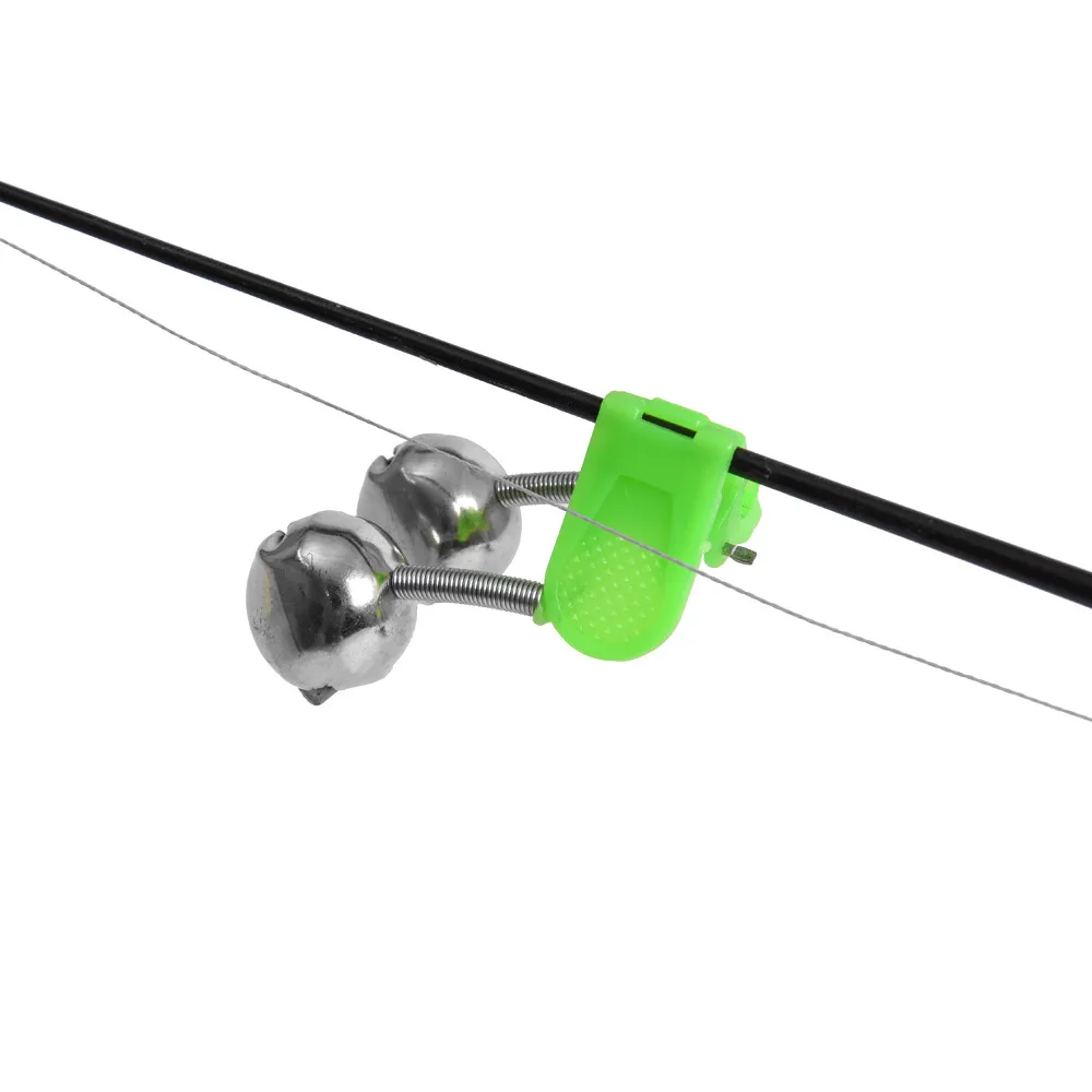 100PCS/lot Fishing Rod Bite Alarm Bells Twin Clip Alerter Fish Tackle Tool Pesca Acesorios bells | Спорт и развлечения