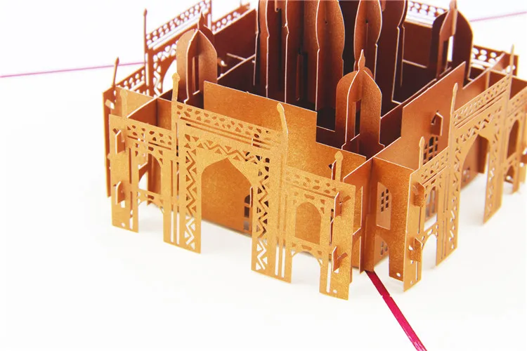 3 шт./лот) бизнес на заказ доступны винтажные индийские Taj Mahal 3D всплывающие поздравительные открытки 3D сувенир на день рождения Подарочные карты C3028