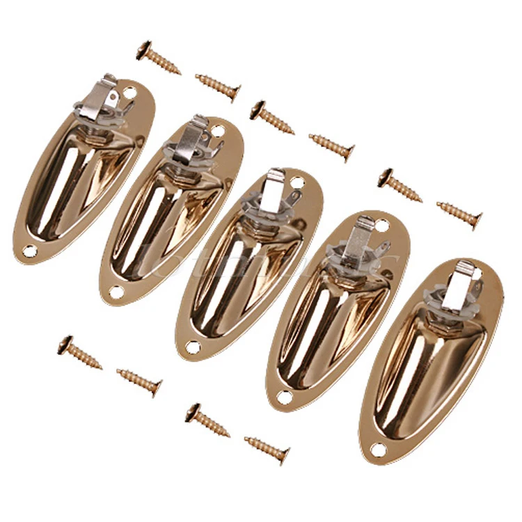 

5Pieces Golden Output Jack Socket Plate for Electric Guitar Replacement Parts