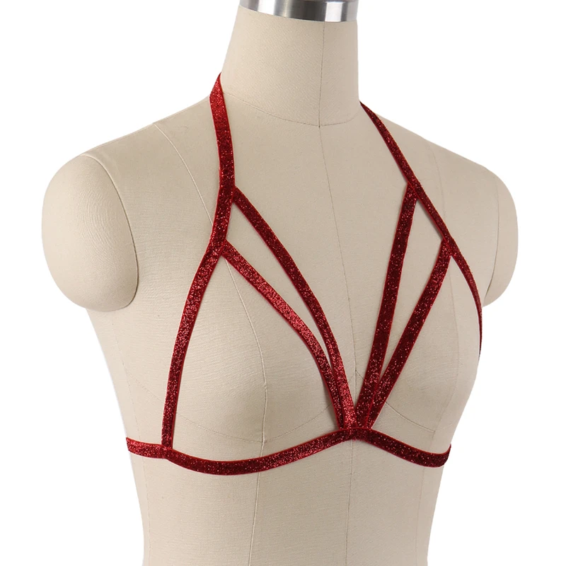 Fetish Body Harness Wear Cage Bra Women Sexy Bondage Lingerie Handmade Cupless Goth Crop Top Underwear | Женская одежда