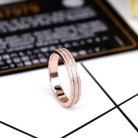 yun ruo ins fashion frosted couple rings rose gold color woman birthday gift party titanium steel jewelry top quality never fade
