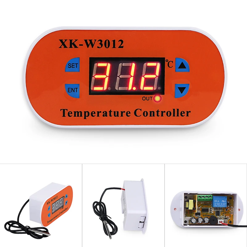 W3012 DC 12 V 110 V-220 V AC цифровой регулятор температуры светодиодный дисплей термостата с нагревательным охлаждением