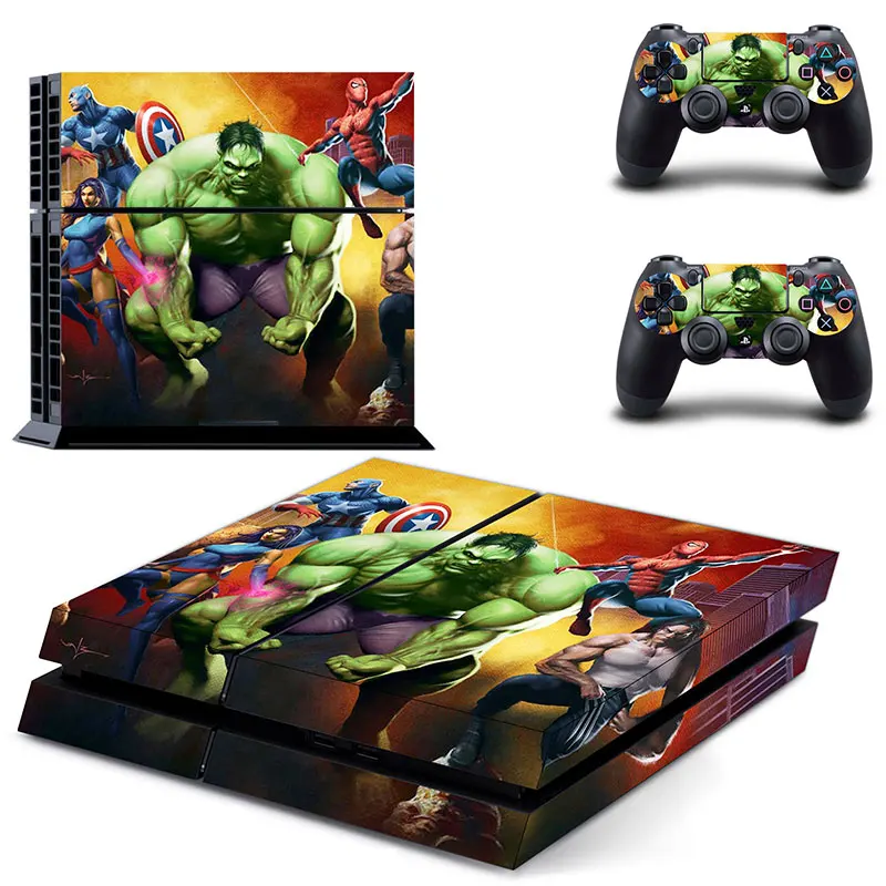 Наклейка Marvel The Avengers Iron Man Hulk для PS4 Виниловая наклейка консоли Playstation 4 и 2