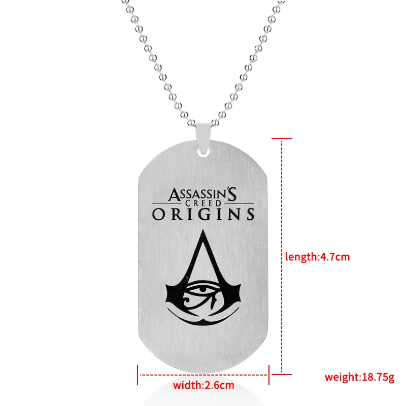 Лидер продаж игра Assassins Creed собачьи бирки ожерелье модный шар цепочка нержавеющая