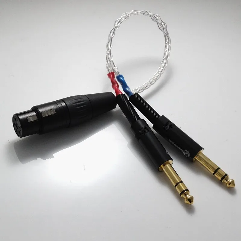 8 ядер посеребренный кабель 2x1/4 Мужской к 4-контактный разъём XLR балансный для Teac 503 dac аудио разъем для наушников кабель для адаптера