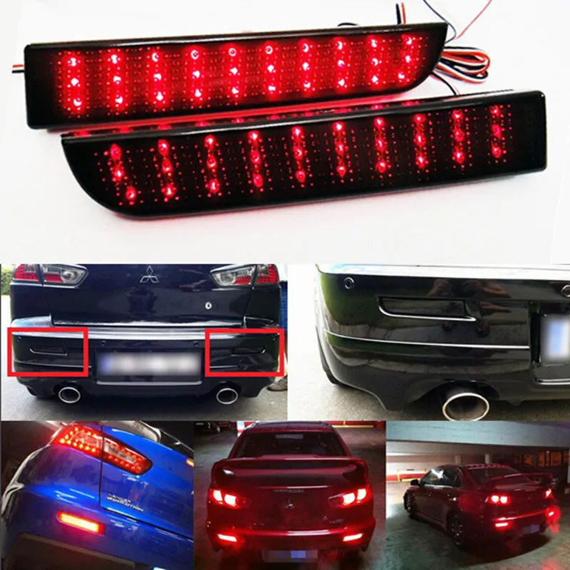 DC 12V лампы для автомобилей черный дымчатые линзы красный светодиодный бампер