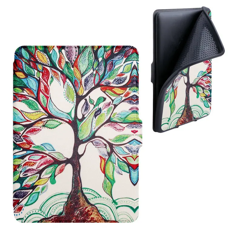 Lucky Tree ТПУ чехол для Amazon Kindle Paperwhite 1/2/3 Smart Cover живопись для чтения электронных книг чехол для Kindle Paperwhite 1/2/3 с автоматическим включением/Sleep(Пробуждение/спящий режим - Цвет: Lucky Tree