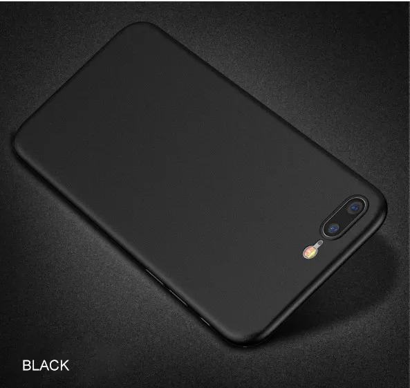 Черный Ультратонкий защитный чехол для iPhone 7, 6, 6s Plus, 8, тонкий матовый чехол, чехол s для iPhone X, 7, 8 Plus, 6, 6s, чехол для телефона - Цвет: Черный