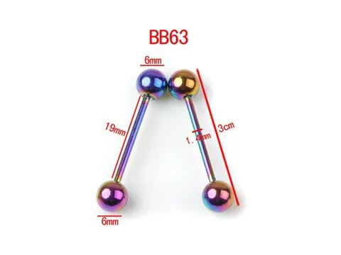 10 шт., титановые анодированные кольца для языка из нержавеющей стали, украшения для тела пирсинг