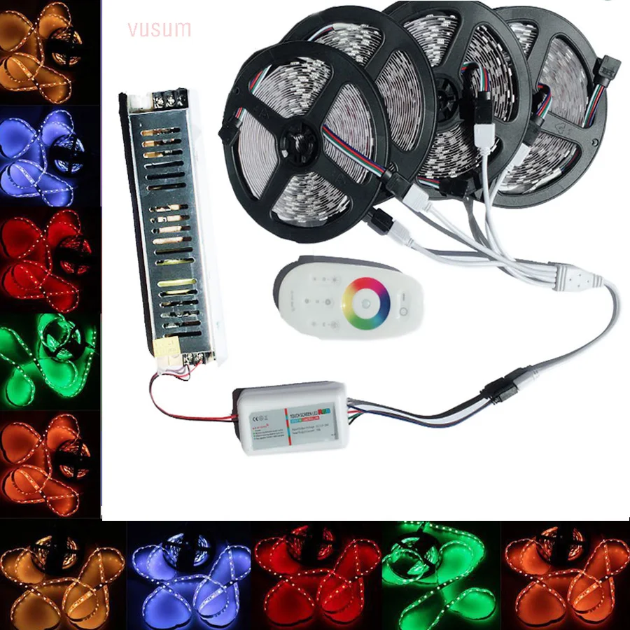 Комплект светодиодных лент 5050 RGB с сенсорным экраном 2 4G дистанционный контроллер
