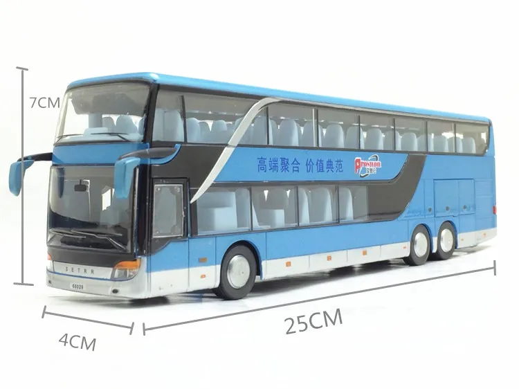 Sale High quality 1:32 alloy pull back bus model,high imitation Double sightseeing bus,flash toy vehicle, free shipping images - 6