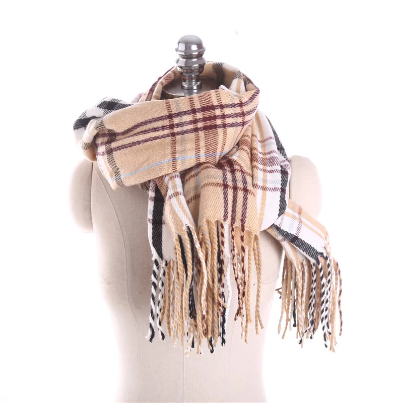 Scarves Women'S Scarf Winter Warm Headband Ponchos And Capes Cotton Designer Fashion Casual Clothing Accessories Apparel Plaid |