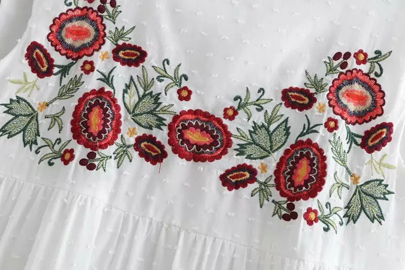 Для женщин Сладкий цветочный Вышивка миди платье без рукавов Круглая горловина