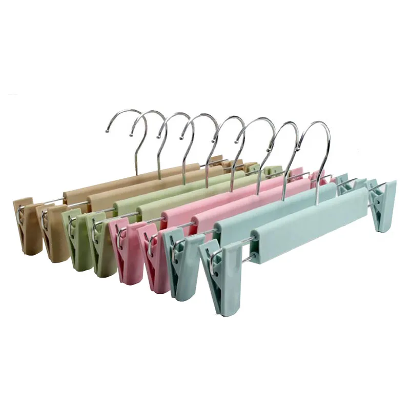 20 шт./лот Регулируемая розовая синяя пластиковая вешалка для брюк с зажимами