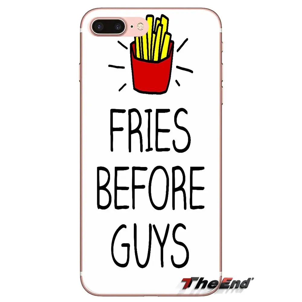 Силиконовый чехол для телефона обложки надпись &quotFries Before Guys&quot Art Для Huawei G7 G8 P7 P8 P9