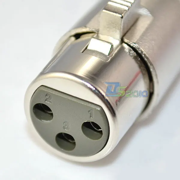 Высокое качество 3Pin Mic Динамик AMP XLR Женский аудио кабель Разъем металлический
