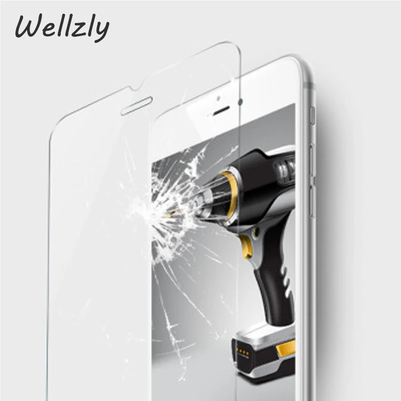 Wellzly 2.5D Full Screen Protector Glass on the iPhone 5 5S 8 7 6 6s Plus Protective Tempered For X Xr Xs film B33 | Мобильные