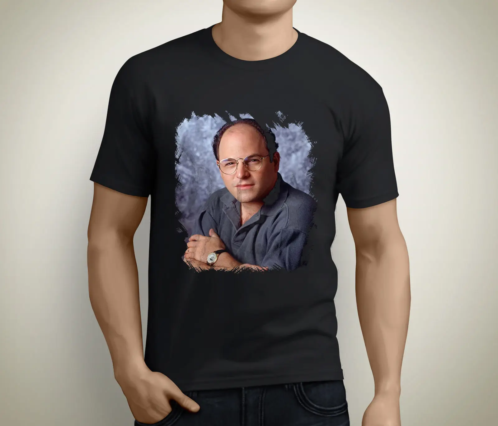 Новый Джордж costanza Seinfeld короткий рукав Для мужчин черный футболка Размеры S до 5xl |
