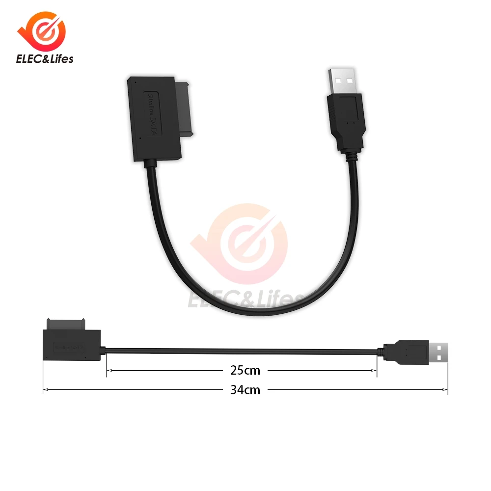 USB 2 0 к Mini Sata II 7 + 6 13 контактный адаптер конвертер кабель для ноутбука CD/DVD ROM slim