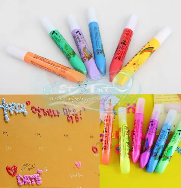 Wholesale Magic DIY Popcorn Paint Pen Puffy Embellish Decorate Bubble Graffiti Stationery|stationery note|stationery australiapens with business logo