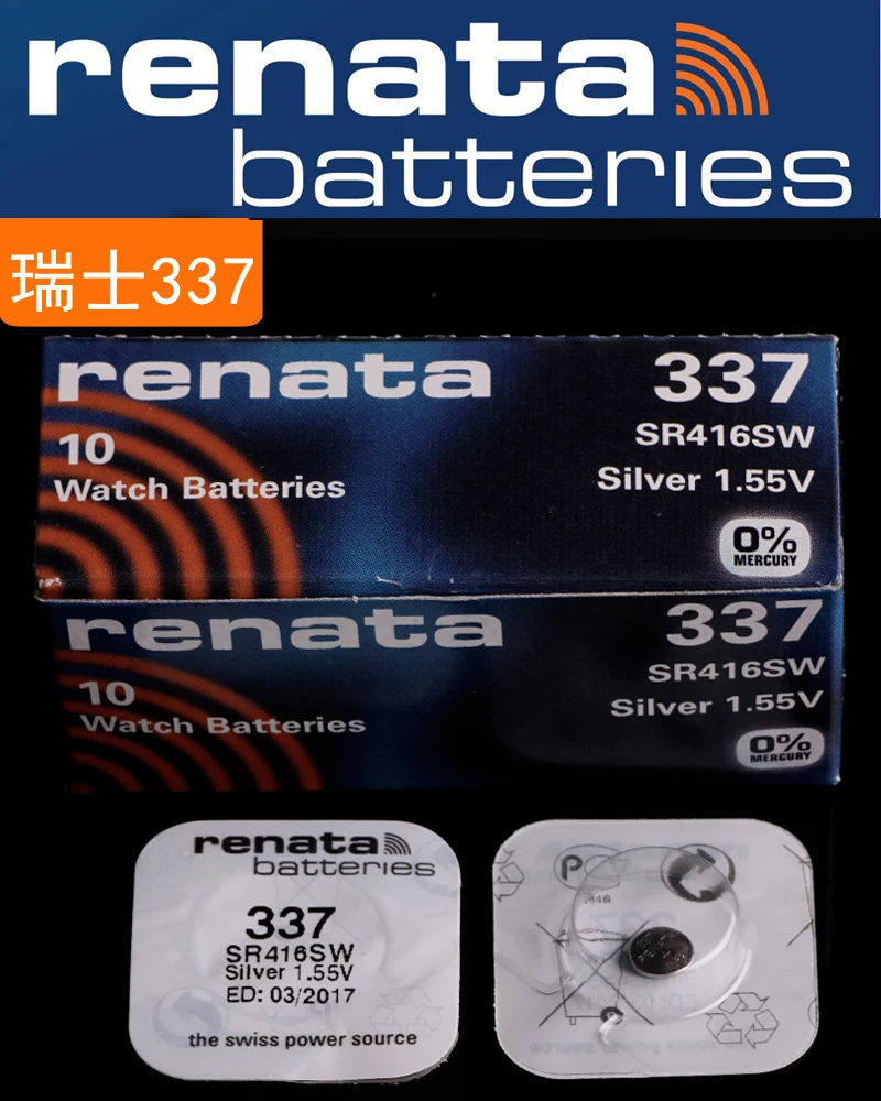 20 шт. Renata Швейцарский аккумулятор 337 SR416SW 1 55 в для часов серебристые RENATA