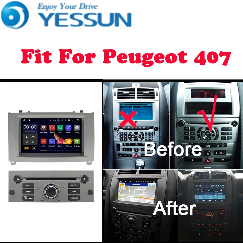 YESSUN для peugeot 407 2004~ 2010 Android мультимедийный плеер система автомобиля Радио Стерео gps Навигация Аудио Видео
