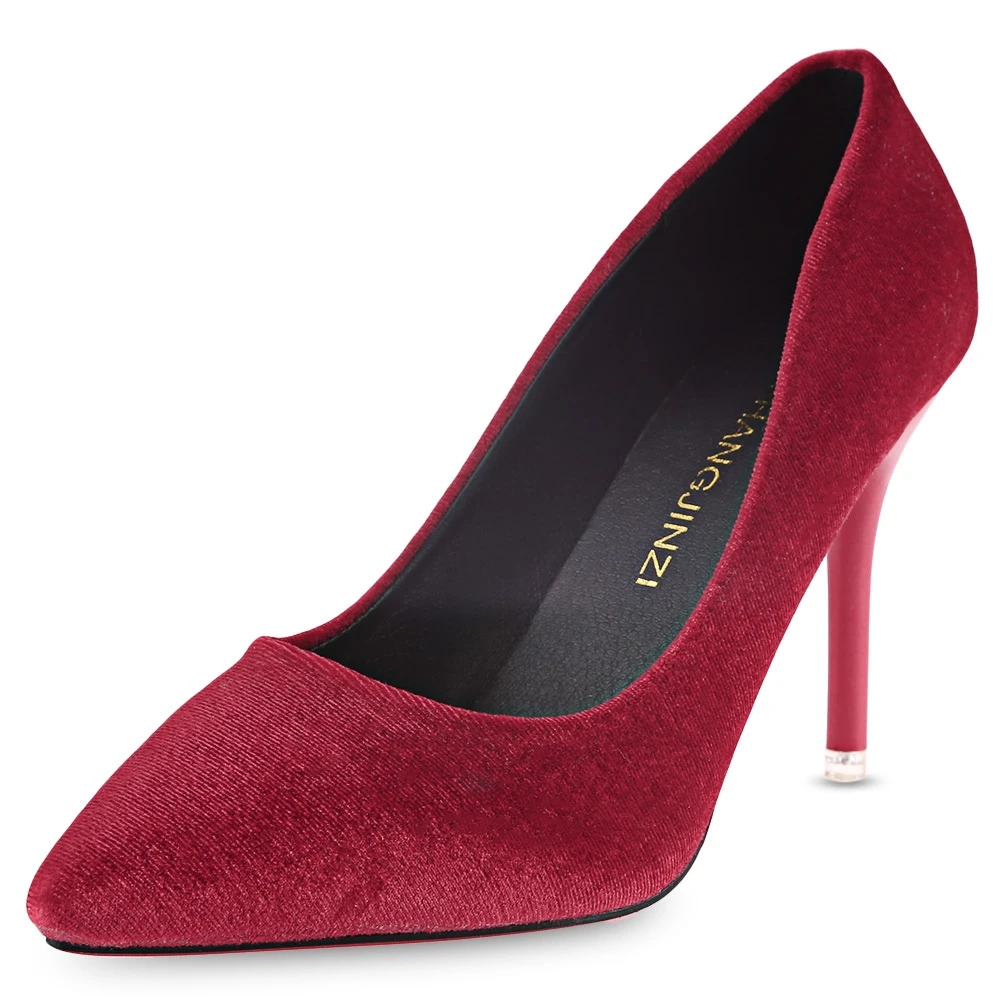 Высокие Каблуки Обуви Женщина 2017 Подлинная Замши Женщины Насосы Тонкий Спайк