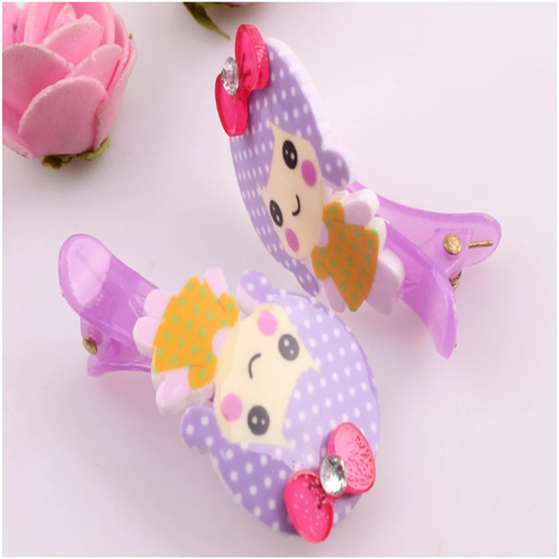 Fashion Kawaii Children Bow Rabbit Hairpin Candy Color Hairgrip Girl Hair Clips Headband Barrette Resin Hairpins 6Pcs Gift|girls hair clips|fashion