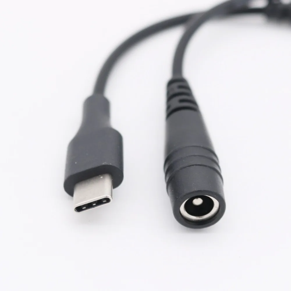 2 шт. USB 3.1 Type C USB-C штекер-DC 5 мм x 2.1 разъем питания Удлинительный зарядный кабель 15